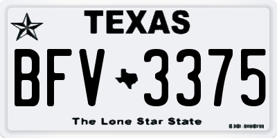 TX license plate BFV3375