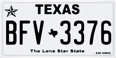 TX license plate BFV3376