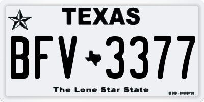 TX license plate BFV3377