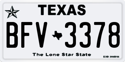 TX license plate BFV3378