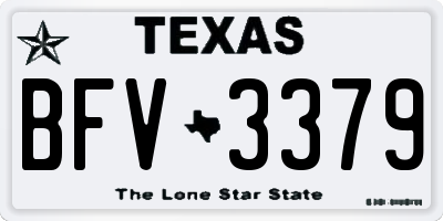 TX license plate BFV3379
