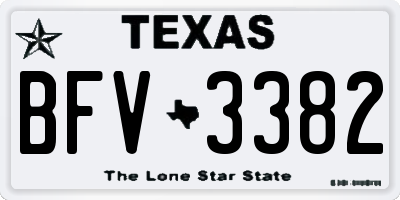 TX license plate BFV3382