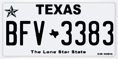 TX license plate BFV3383