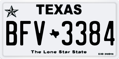 TX license plate BFV3384