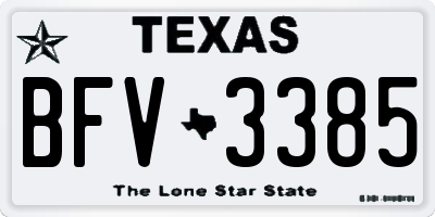 TX license plate BFV3385