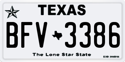 TX license plate BFV3386