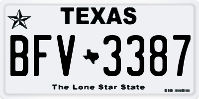 TX license plate BFV3387