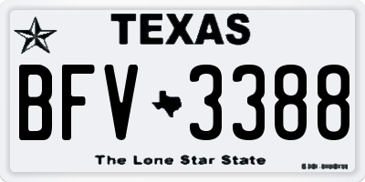 TX license plate BFV3388