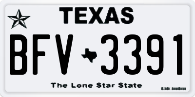 TX license plate BFV3391