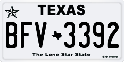 TX license plate BFV3392