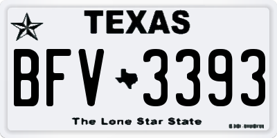 TX license plate BFV3393