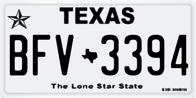 TX license plate BFV3394