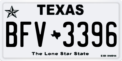 TX license plate BFV3396