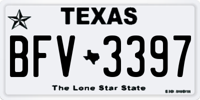 TX license plate BFV3397