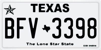 TX license plate BFV3398