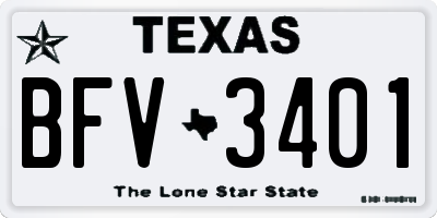 TX license plate BFV3401