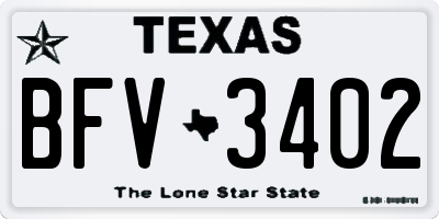 TX license plate BFV3402