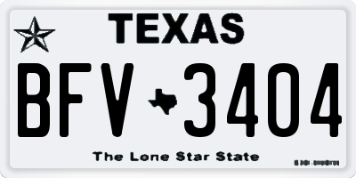 TX license plate BFV3404