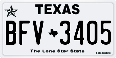 TX license plate BFV3405