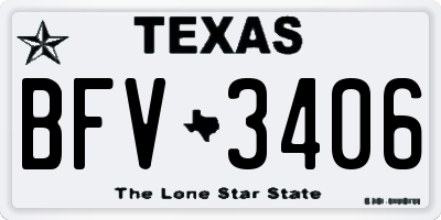 TX license plate BFV3406