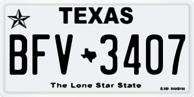 TX license plate BFV3407