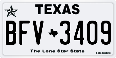 TX license plate BFV3409