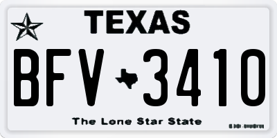 TX license plate BFV3410