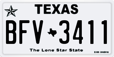 TX license plate BFV3411
