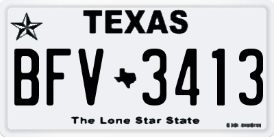 TX license plate BFV3413