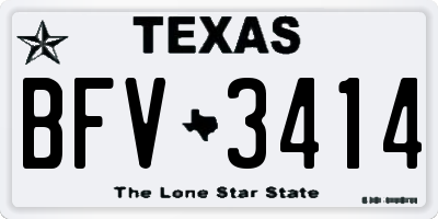TX license plate BFV3414