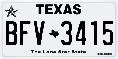 TX license plate BFV3415