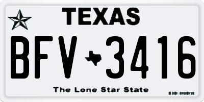 TX license plate BFV3416