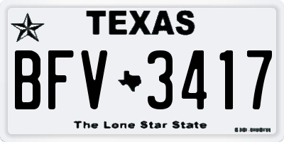 TX license plate BFV3417