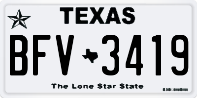 TX license plate BFV3419