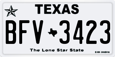 TX license plate BFV3423
