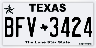 TX license plate BFV3424