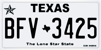 TX license plate BFV3425