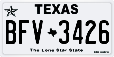 TX license plate BFV3426