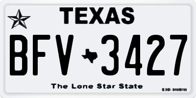 TX license plate BFV3427
