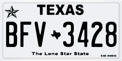 TX license plate BFV3428