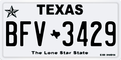 TX license plate BFV3429