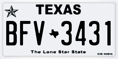 TX license plate BFV3431