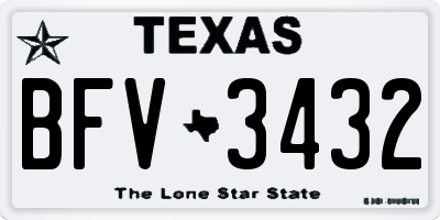 TX license plate BFV3432