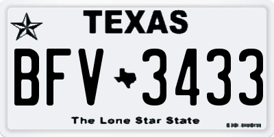 TX license plate BFV3433