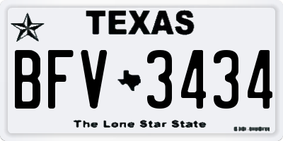 TX license plate BFV3434
