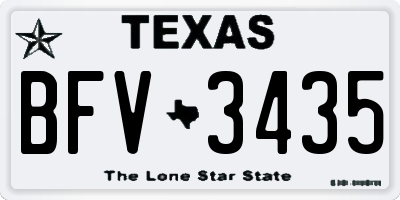 TX license plate BFV3435