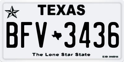 TX license plate BFV3436