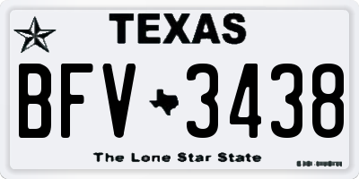 TX license plate BFV3438