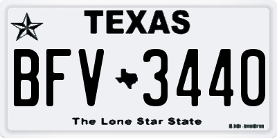 TX license plate BFV3440