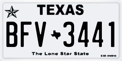 TX license plate BFV3441